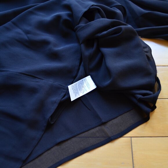 Chico's Chicos Square Neck Blouse Georgette Top Black NWT Size 3 US XL - Picture 8 of 11